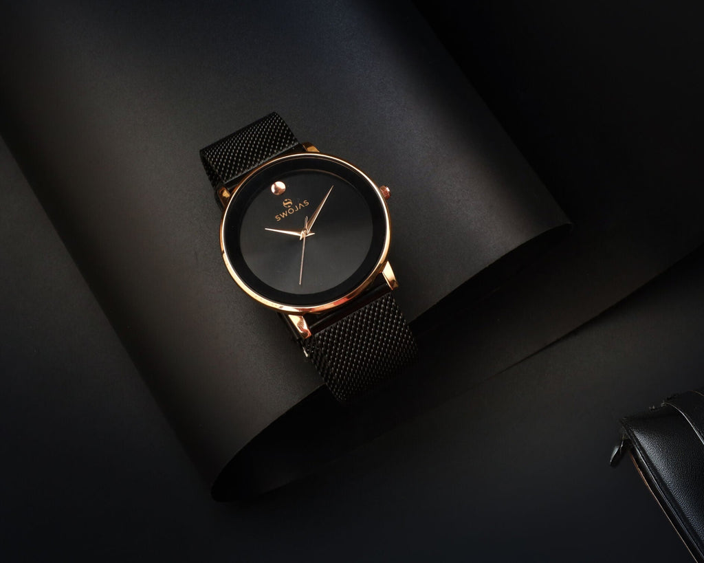 Casual Rose-gold With Black Color Glass
